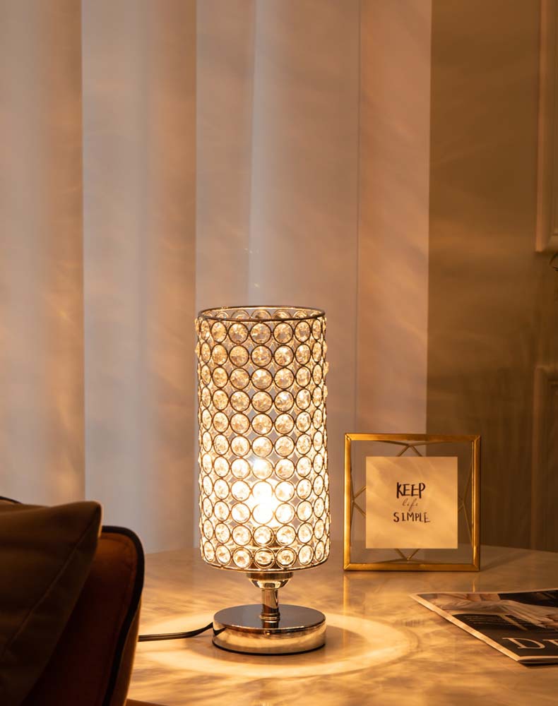 Crystal Bedroom Nightstand Light Bedside Table Lamp Home Decor Desktop Lamp