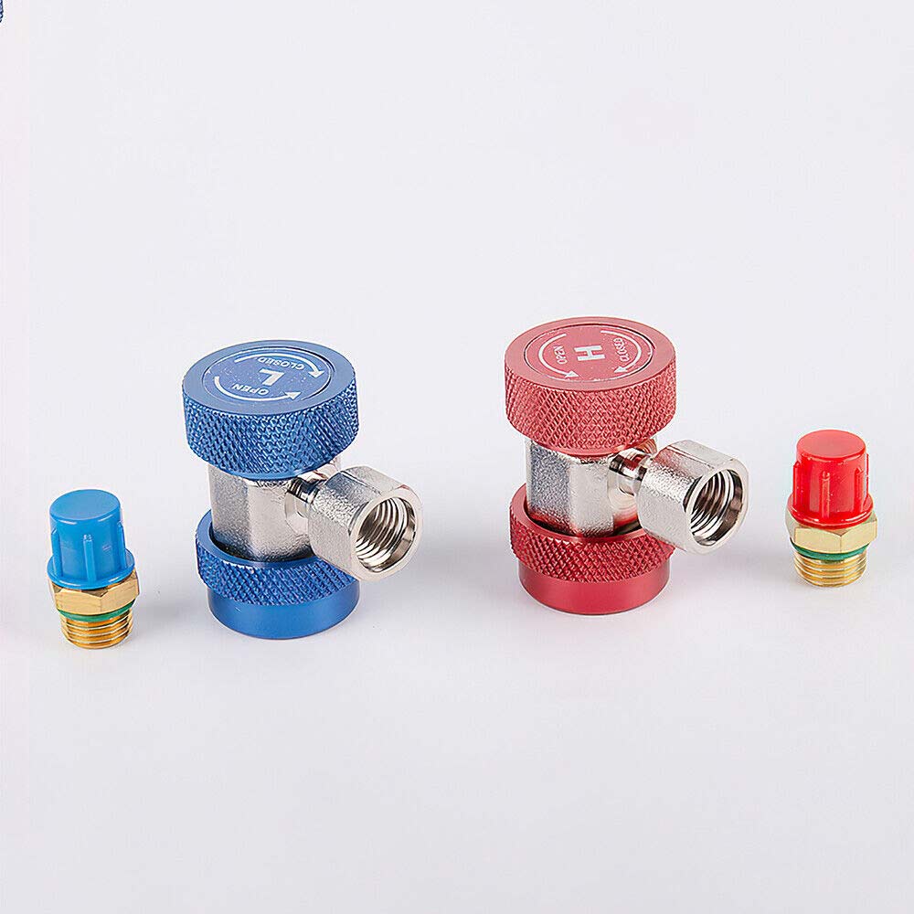 2pcs R134A A/C Air Condition Coupler Adapter High Low Manifold Gas Connector