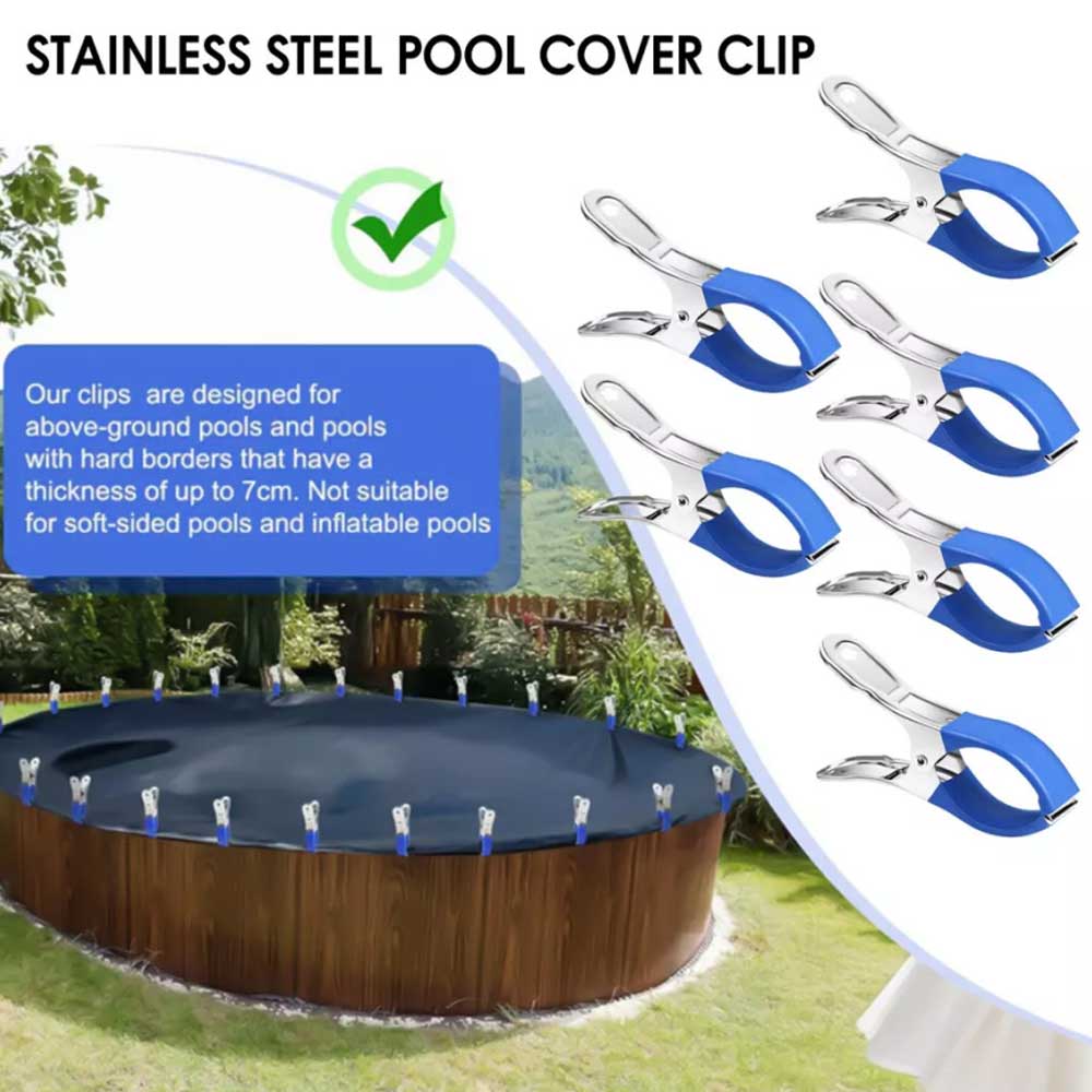 6Pcs 12CM Stainless Steel Pool Cover Clamps