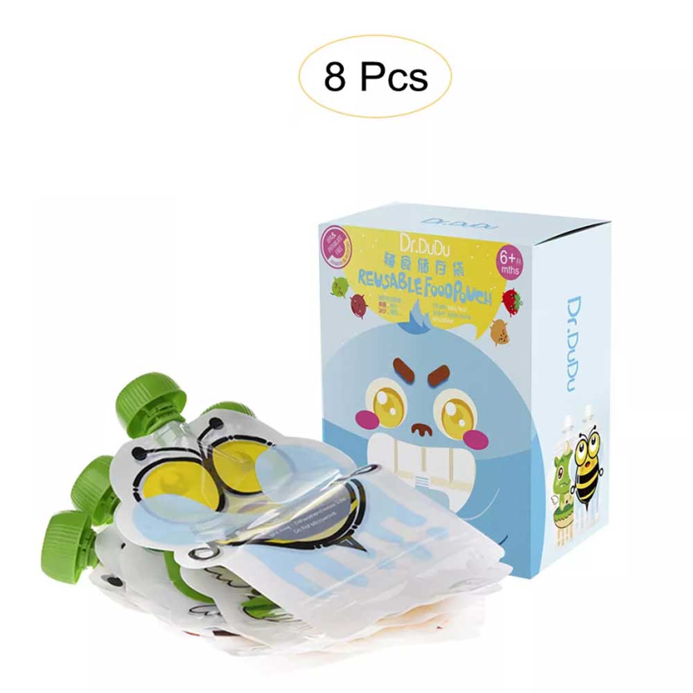 8Pcs Reusable Food Pouches, for Capacity 150ml Ideal for Baby Food, Smoothy