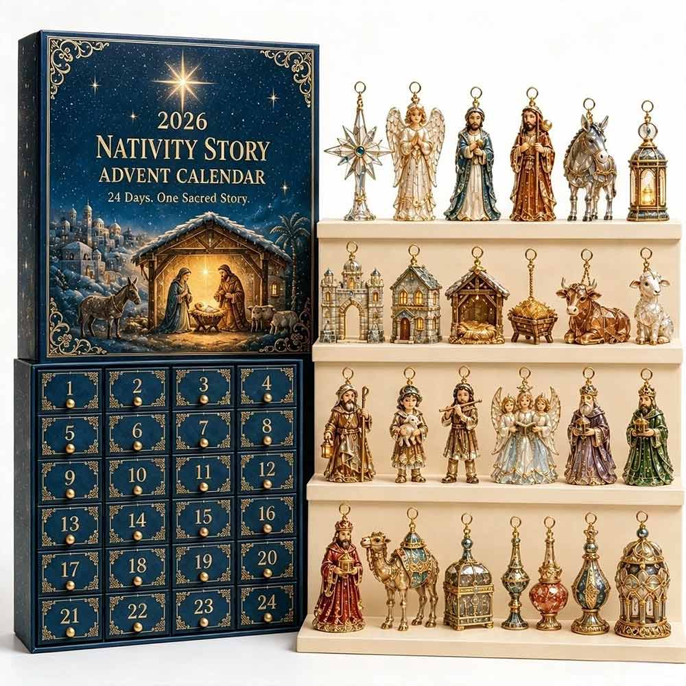 24-Day Nutcracker Advent Calendar –2D Christmas Countdown Resin Ornament Set