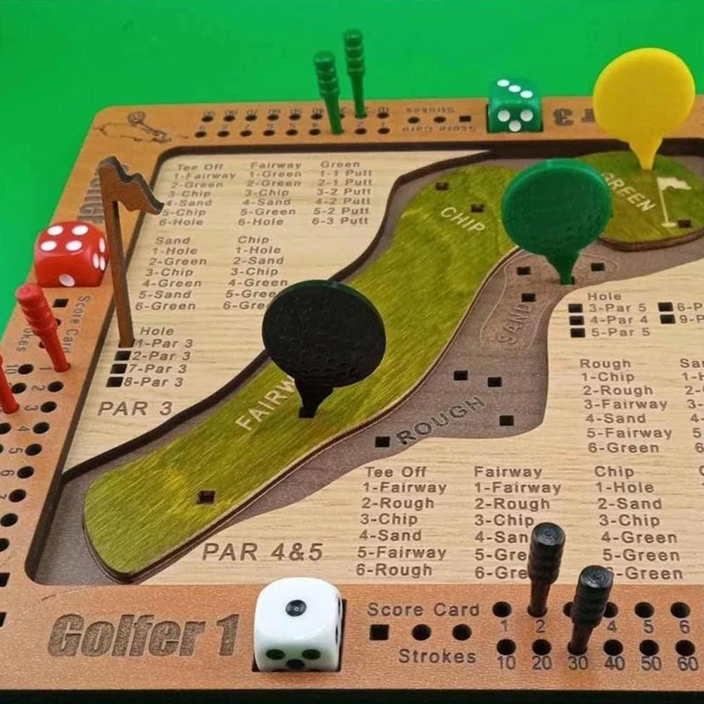 Mini Golf Dice Game – Tabletop Wooden Board Game, Family Fun Challenge