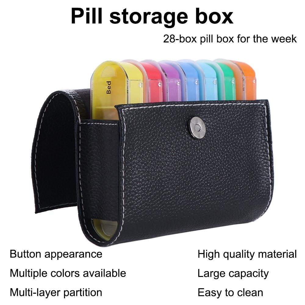 7-Day Pill Organizer – 28-Grid Weekly Medicine Tablet Sorter Case