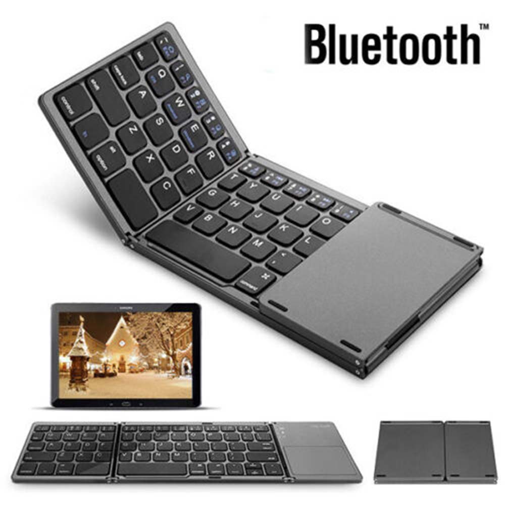 Bluetooth Wireless Keyboard Threefold Touchpad for iPad iPhone Android Windows