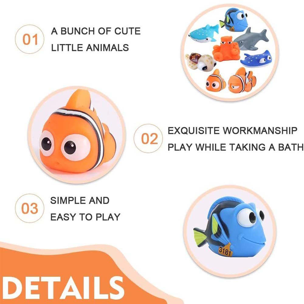 8PCS Sea Animal Bath Toys – Floating Squirt Toy Set for Bathtub Fun