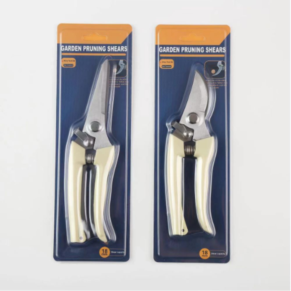 2-Piece Garden Shears – Stainless Steel Straight & Curved Blade Pruners