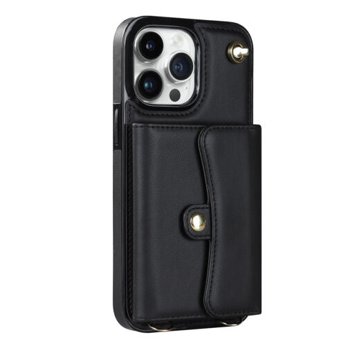 For iPhone 14 Pro Max Plus Case Leather Wallet Cover Card holders Coins Storage
