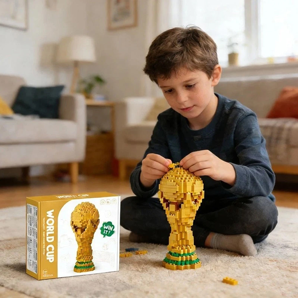 2026 World Cup Trophy Model – 500pcs Diamond-Shaped Building Block Kit
