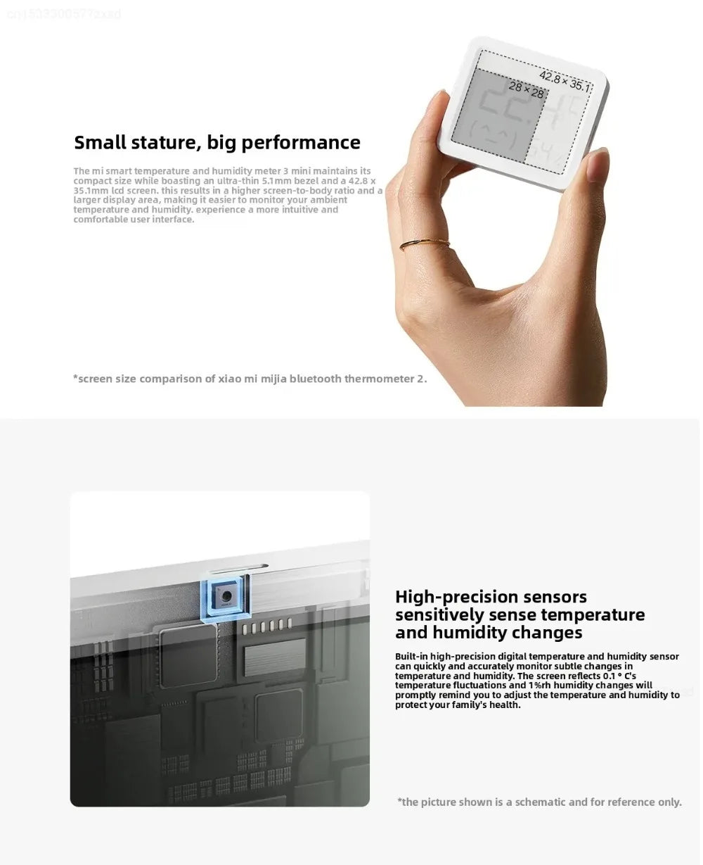 Xiaomi Mijia Bluetooth Temperature Hygrometer – Smart LCD Clock Monitor for Indoor
