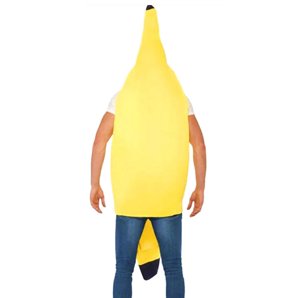 Halloween Banana Suit Dress Fancy Cosplay Costume Body Suit Outfit Adult Unisex