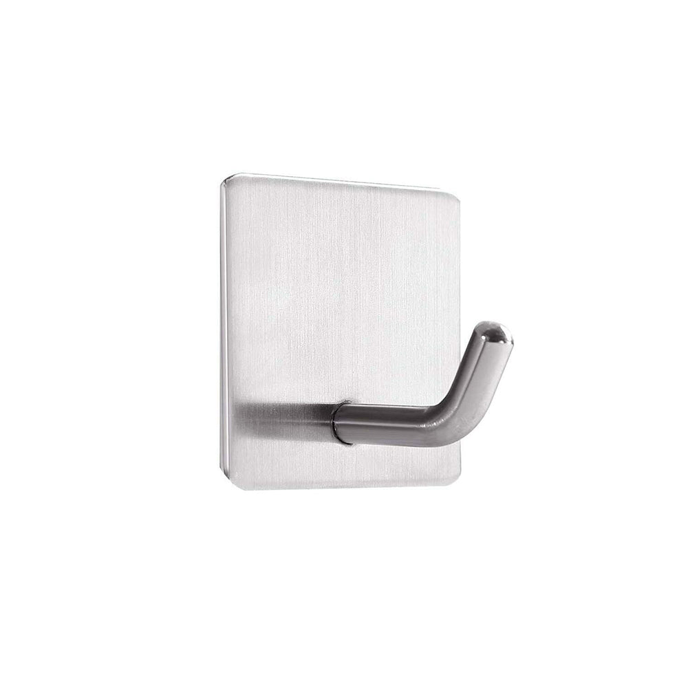 4PCS Self Adhesive Hooks 3M Adhesive Wall Hanger Waterproof Heavy Duty, Silver