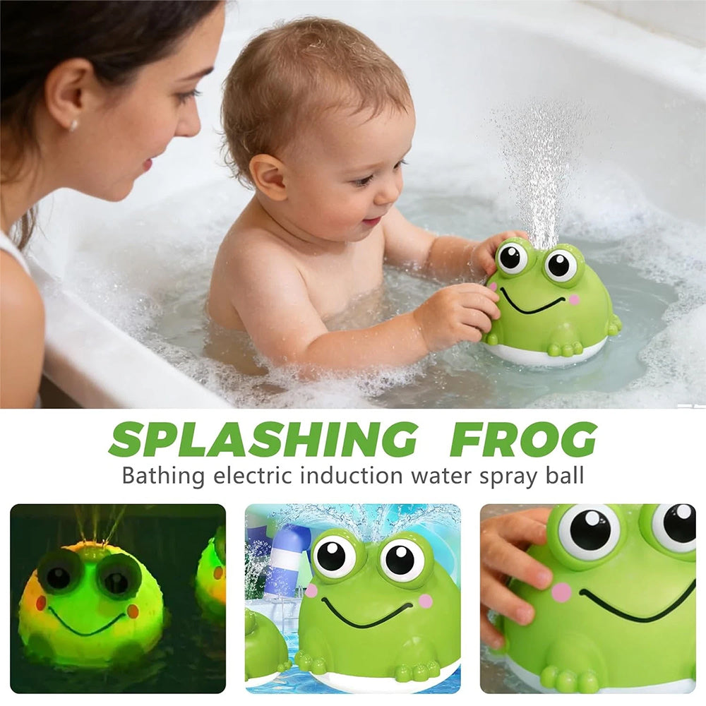 Light Up Bath Frog – Sensory Spray Water Toy for Fun Bath Time Play