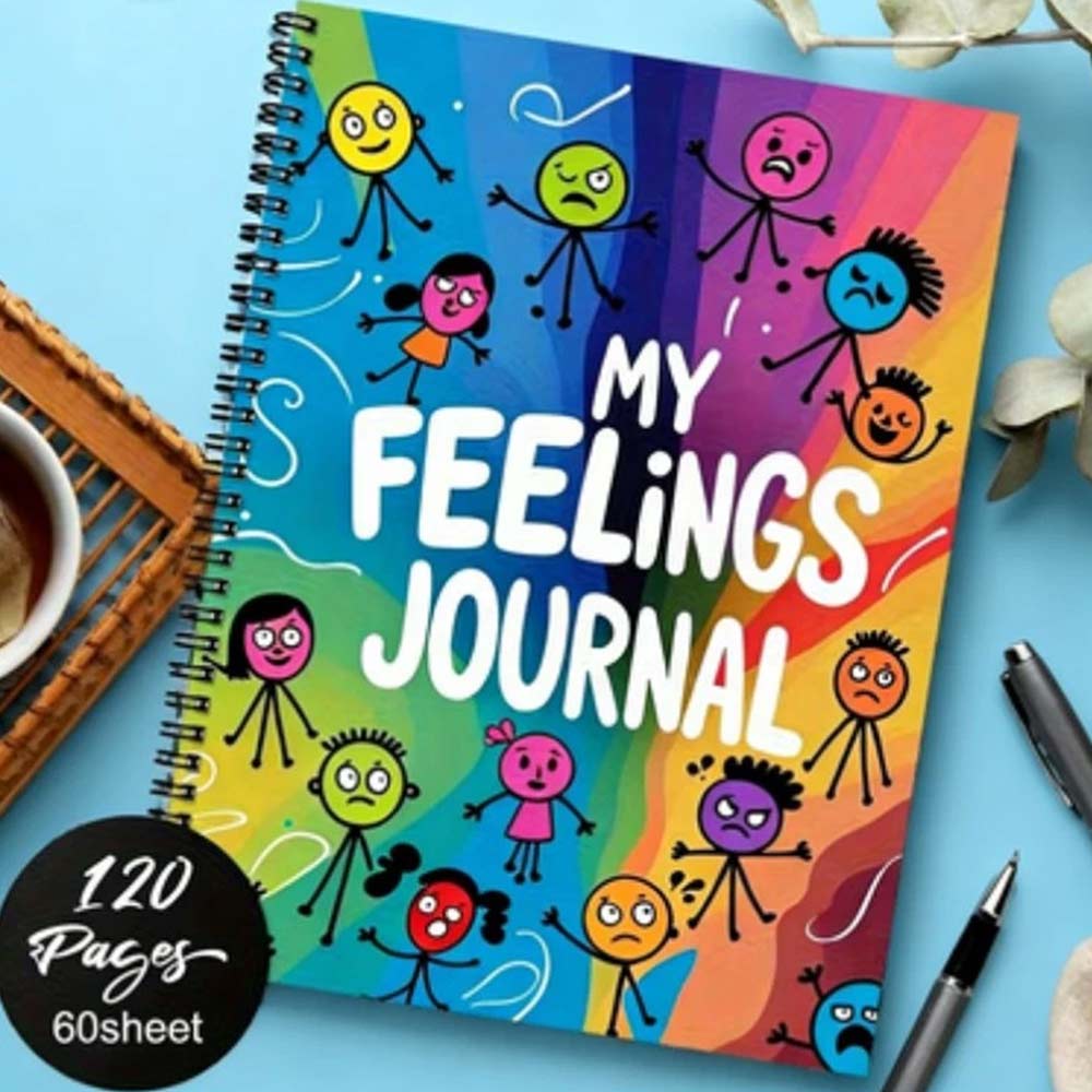 120 Pages Mental Health Notebook Journal | Mood Tracking Diary & Feelings Log