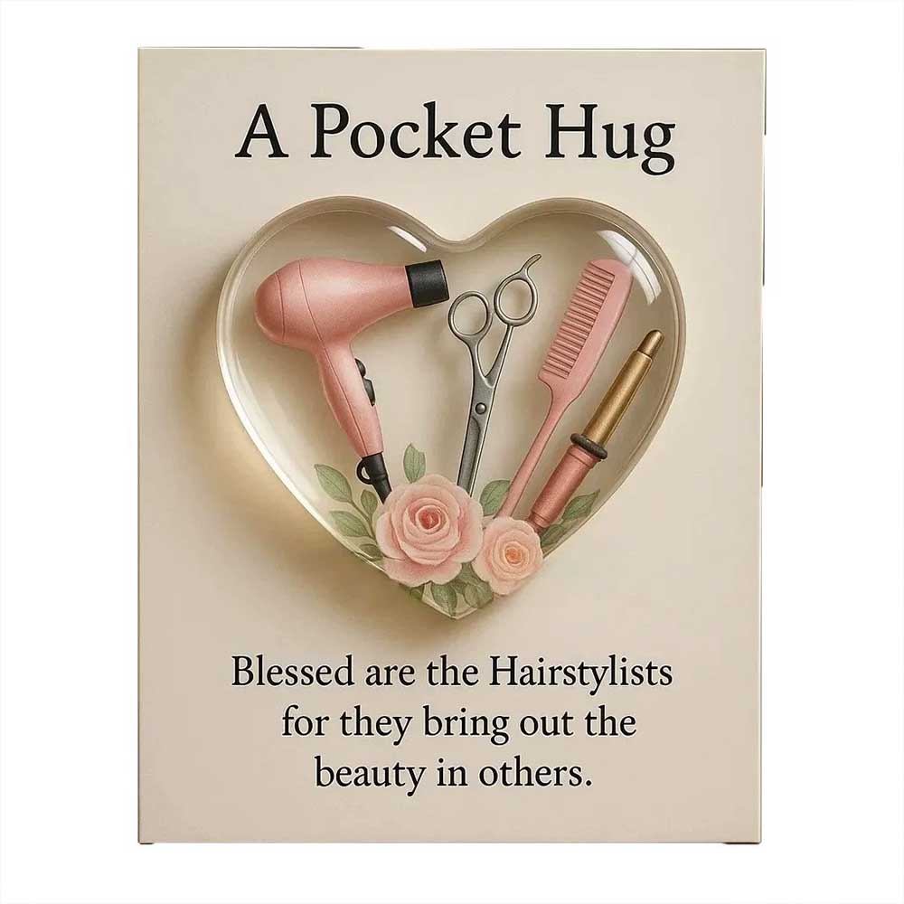 A Pocket Hug for Hairstylists - Mini Hair Tool Heart Ornament & Appreciation Gift