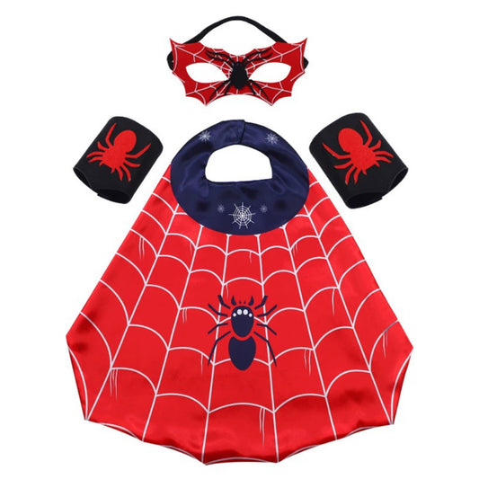 Spider-Man Kids Costume – 4PCS Cape & Mask Fancy Dress Kit for Boys Girls