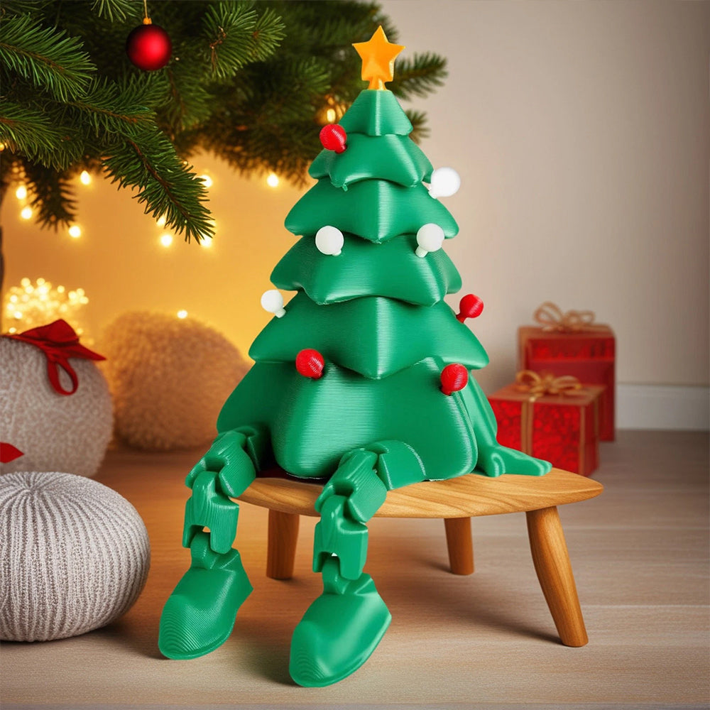 3D Printed Christmas Tree with Movable Joints – Adjustable Desktop Decoration for Home & Office