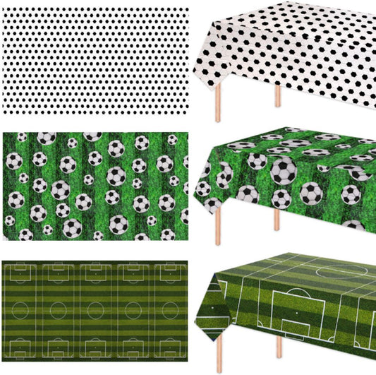 Soccer Theme Disposable Tablecloth Set of 2 – Party Background Cover, PE Plastic