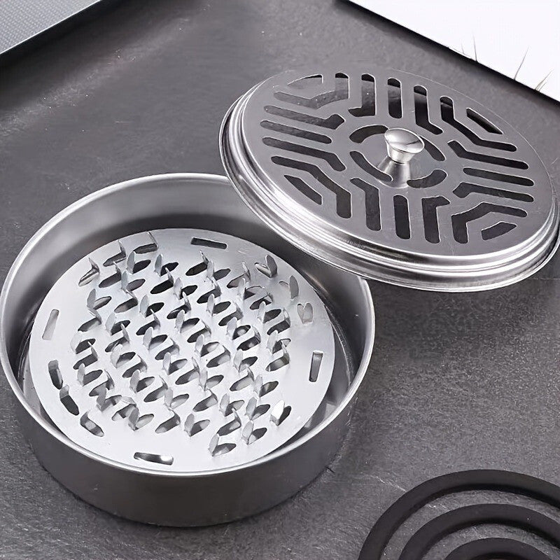 Stainless Steel Mosquito Coil Spiral Repellent Smoke Incense Anti Bug Fly With Lid