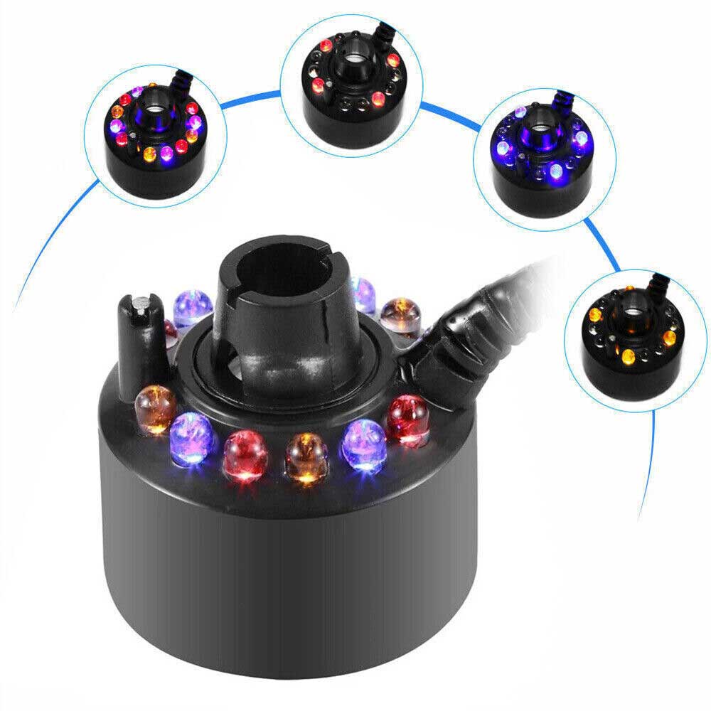 Air Humidifier Ultrasonic Mist Maker Fogger Water Fountain Pond Atomizer 12 LED