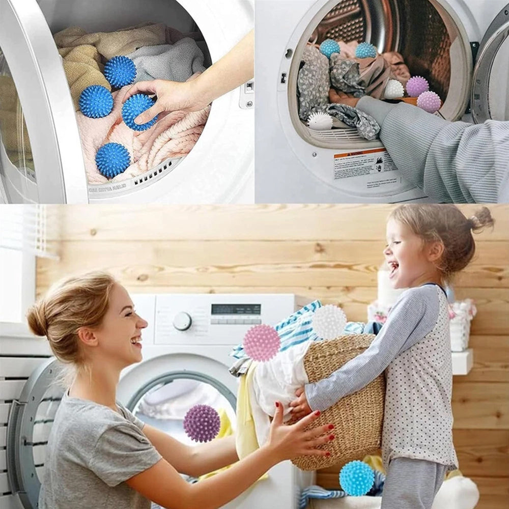 4-Pack Reusable Dryer Balls | Plastic Laundry Softener Balls for Washing Machine & Tumble Dryer