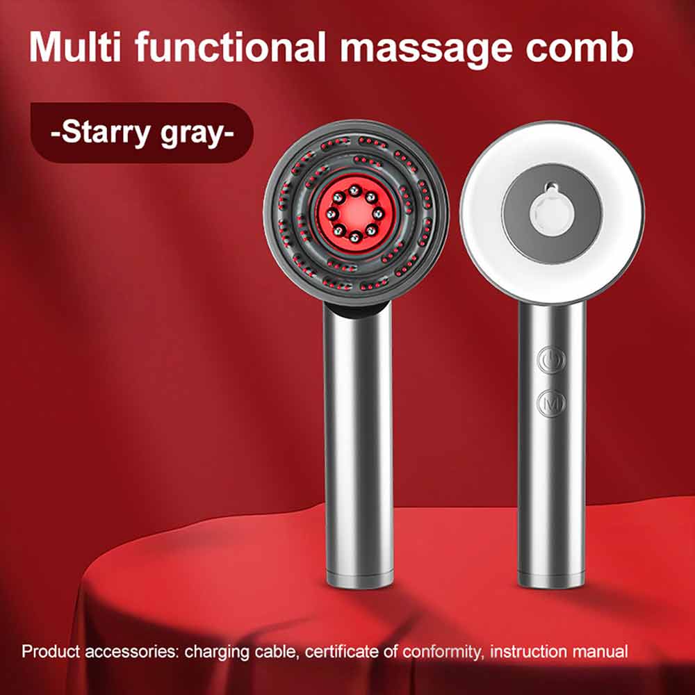 Massage Scalp Hair Comb Red Light Therapy Massage Brush Hair Growth Comb Massager