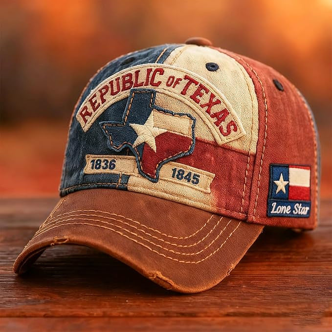 Lone Star Legacy Texas Republic Baseball Cap (1836-1845) Vintage Washed Texas Pride Hat Unisex Adjustable