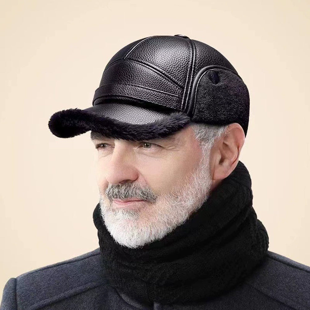 Winter Warm Baseball Cap with Ear Flaps for Men – Thick Plush Ear Protection Hat, Korean Style Outdoor Cold Weather Cap