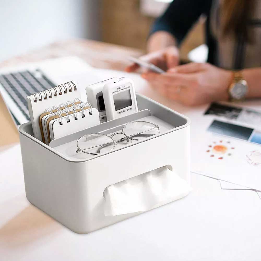 Rectangular Tissue Box Multifunctional Tissue Box Napkin Holder for Living Room