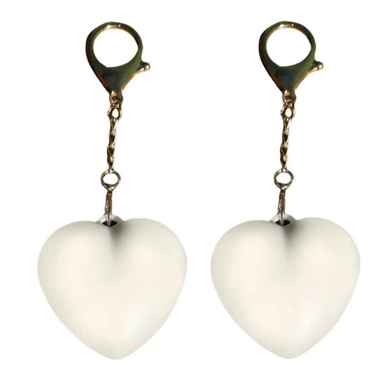 2x Rechargeable Heart Shape LED Light - Touch Sensitive Bag Keychain Flashlight