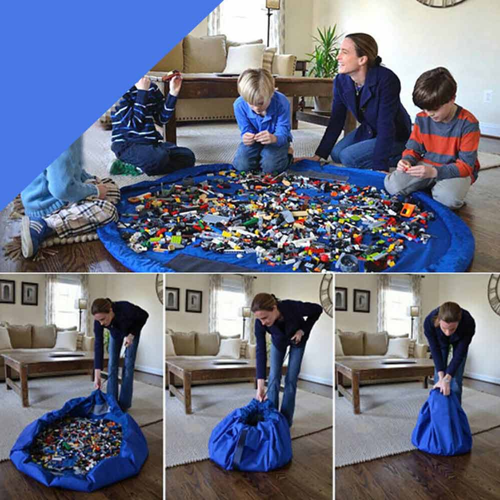 1.5m Portable Kids Play Toy Storage Bag Mat Organizer Drawstring Pouch
