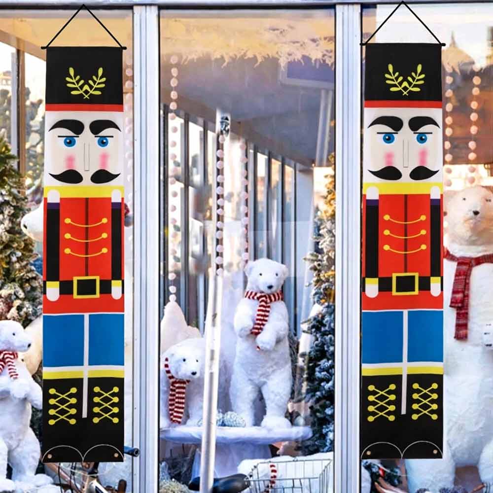 Christmas Soldier Banner Flag – Nutcracker Wall Hanging for Party & Home Decor 180x30cm