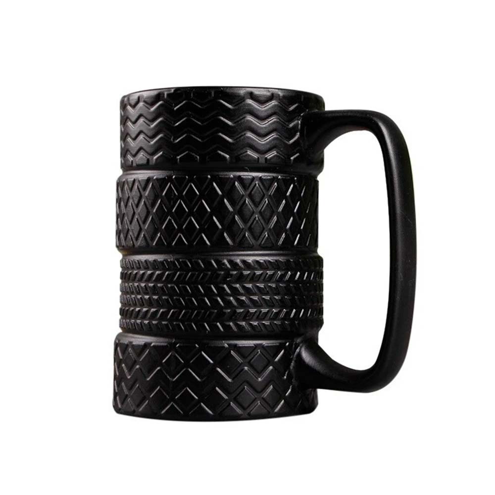 Tyre Tire Ceramic Mug Large 500ml - Novelty Coffee Tea Cup Gift for Car Lovers