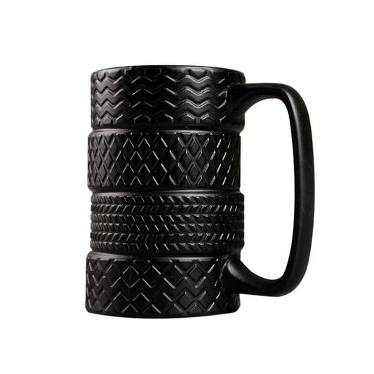 Tyre Tire Ceramic Mug Large 500ml - Novelty Coffee Tea Cup Gift for Car Lovers