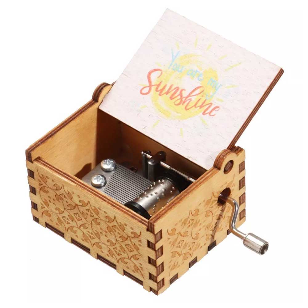 Gifts Hand-Cranked You are My Sunshine Music Box Musical Boxes Black Engraved