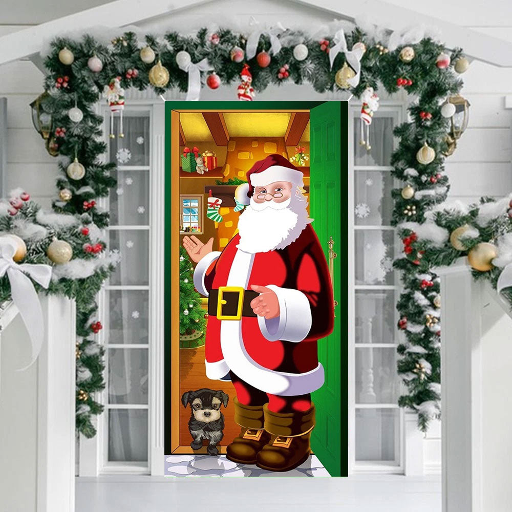 Door Hanging Christmas Cover – Window Sign Banner, 180×90cm Festive Decor