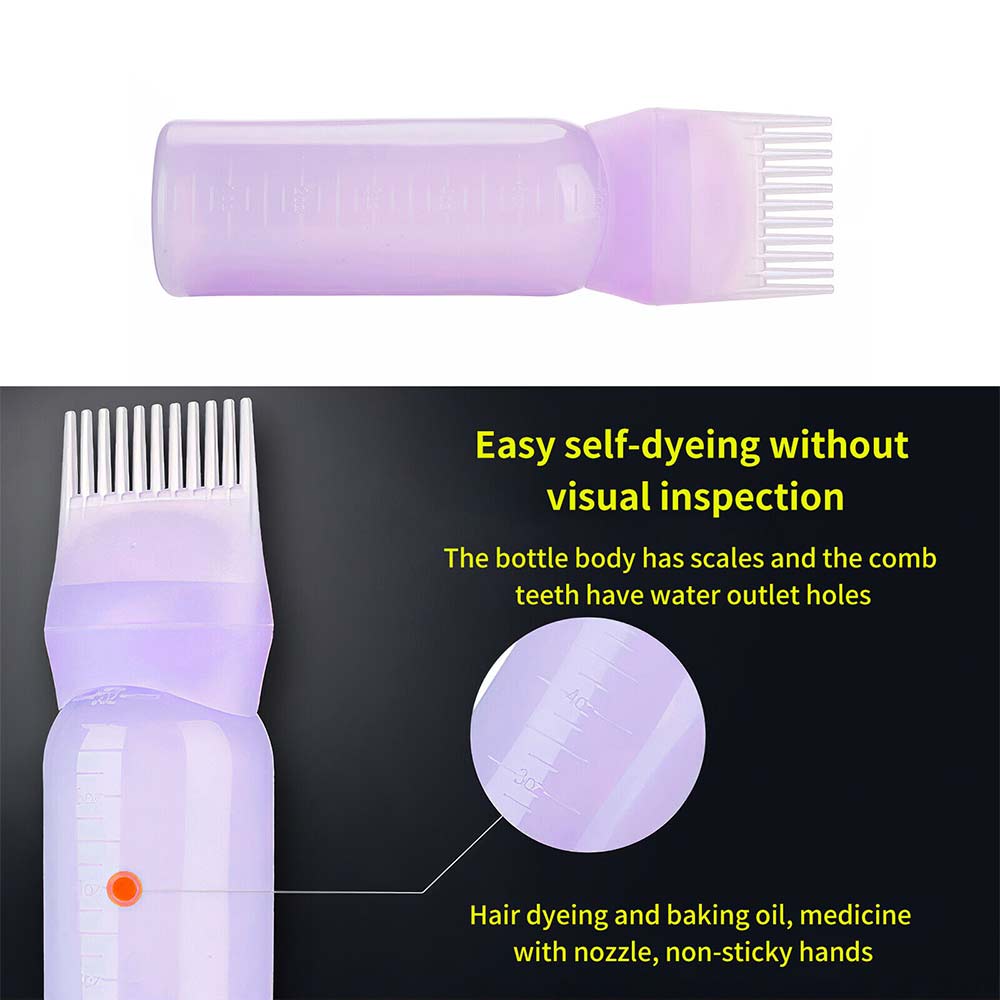 3pcs Root Comb Applicator Bottle with Graduated Scale Hairstyling Hairdressing