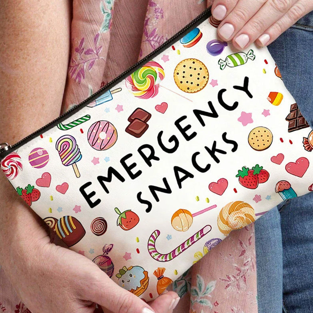 Emergency Snack Storage Bag – Portable Canvas Pouch with Zip Fastening for Hiking, Travel & Daily Organizing