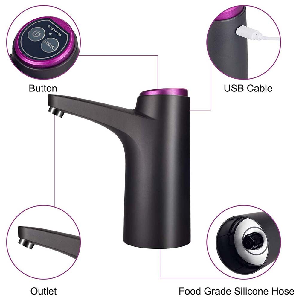 Automatic Water Bottle Pump Drinking Dispenser Electric USB Rechargeable TDS
