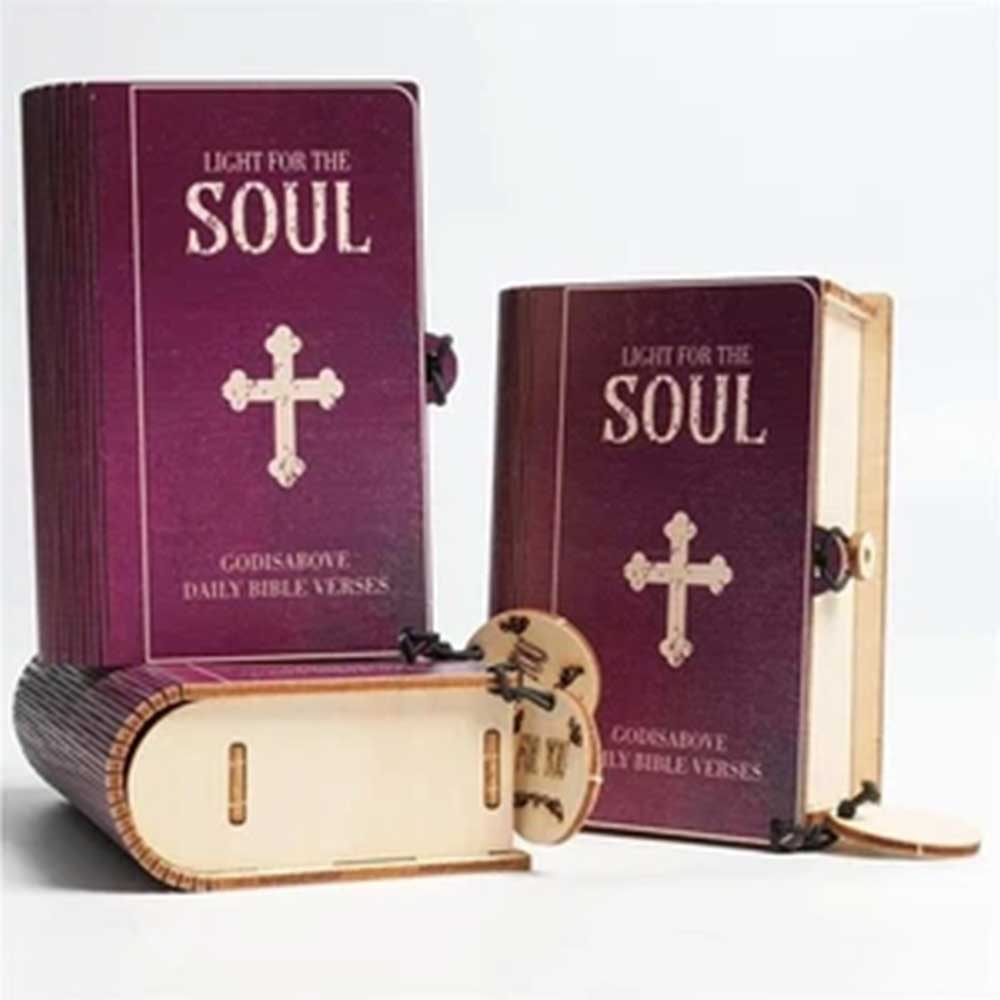 Handcrafted Wooden Scripture Box with 150 Daily Bible Verse Cards - Themed Color-Coded Encouragement Set