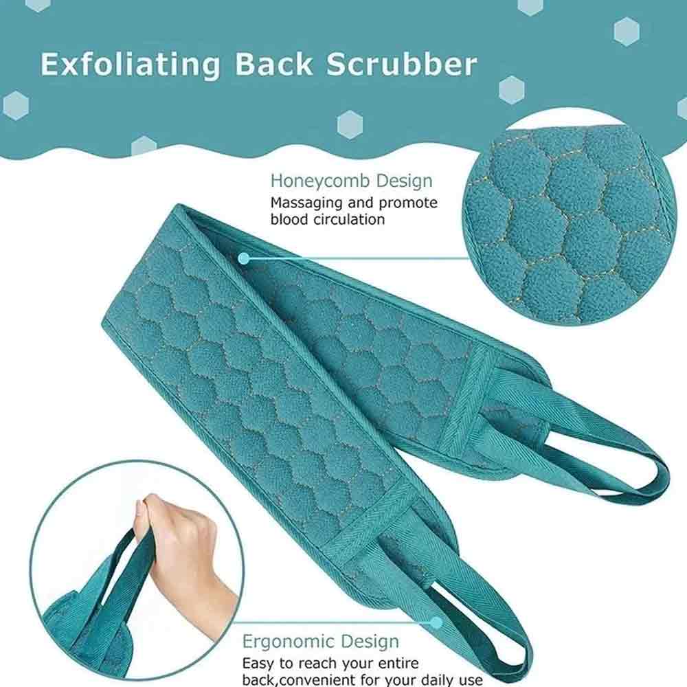 Exfoliating Body Scrubber Set – Back Scrubber, Bath Glove & Shower Loofah 3-in-1