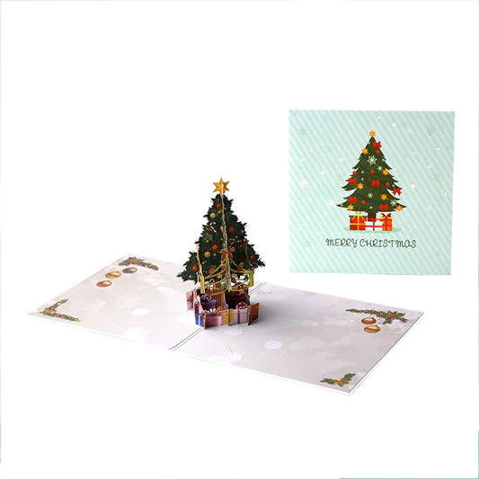 3D Pop-Up Christmas Tree Card – Festive Greeting Card with Display-Ready Design