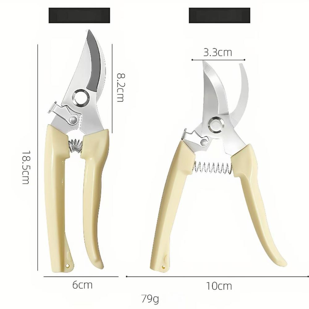 2-Piece Garden Shears – Stainless Steel Straight & Curved Blade Pruners