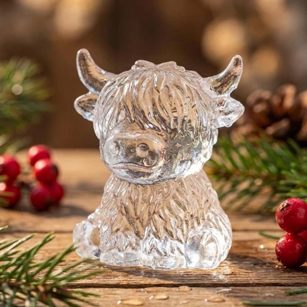 Mini Highland Cow Ice Cube Mold - Cute 3D Silicone Tray for Whiskey, Chocolate, Soap