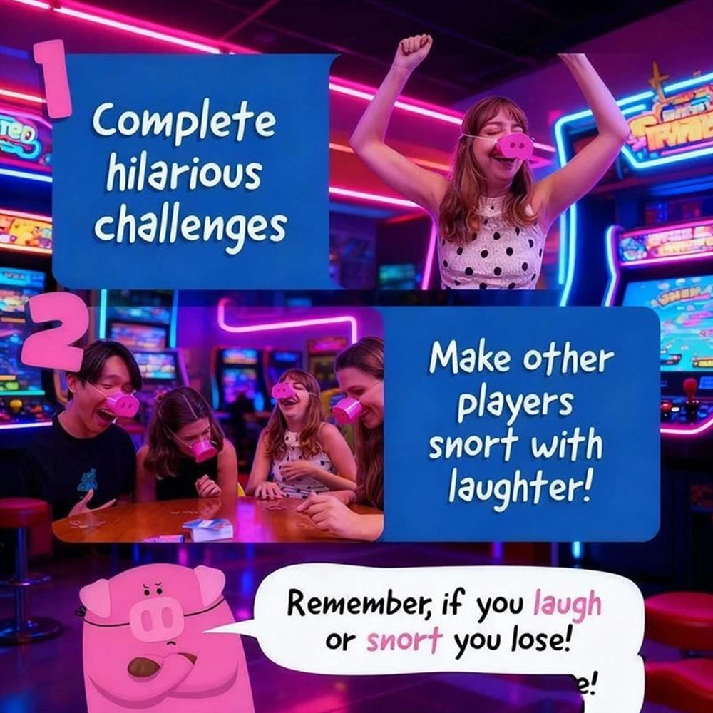 The "You Laugh You Lose" Party Game 2026 with Squeaky Pig Snouts & Challenge Cards