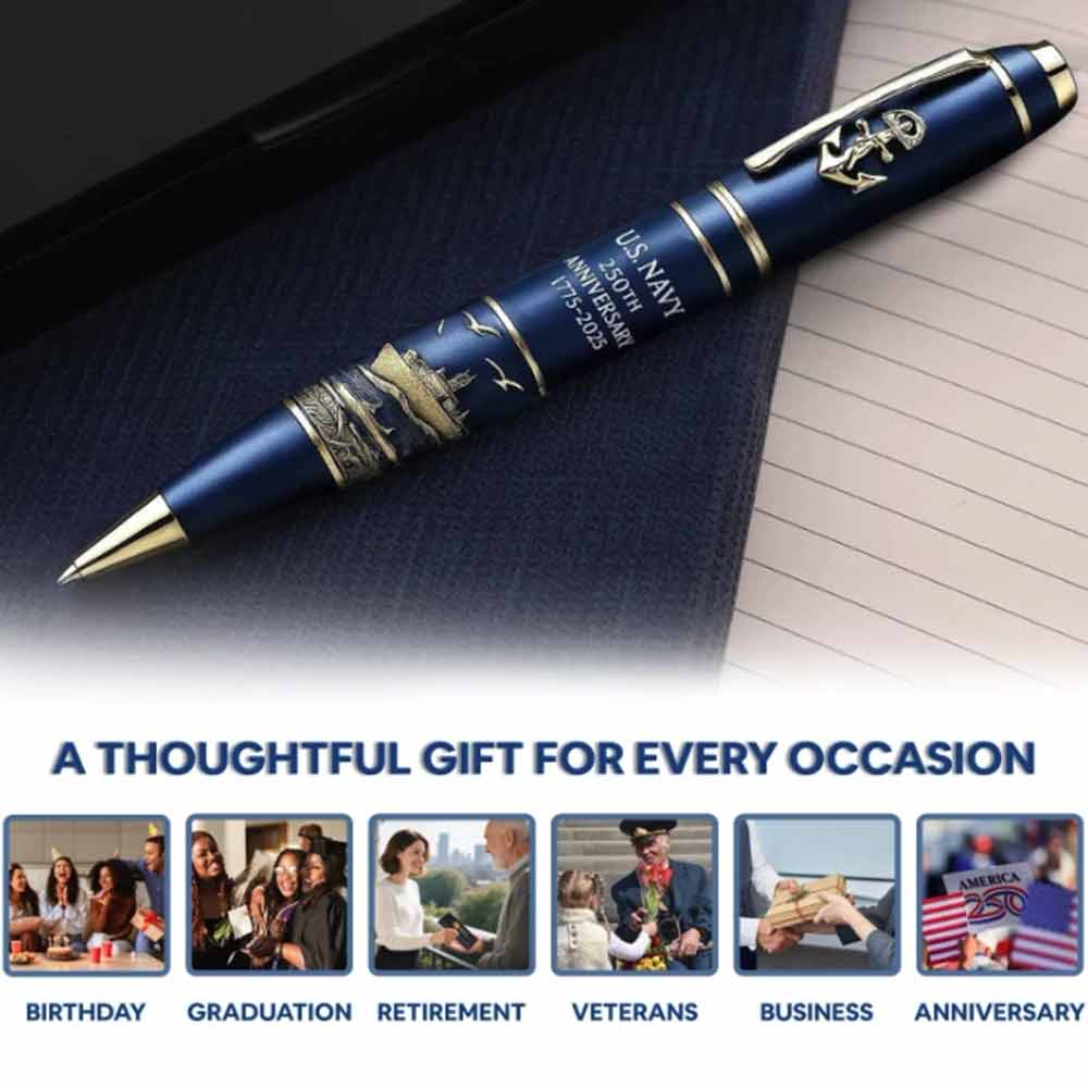U.S. Navy 250th Anniversary Commemorative Pen (1775–2025) – Naval Gift & Collectible