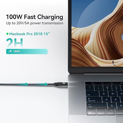 1.5M BoostUp Cafule USB-C to USB-C Cable Charge & Video Black （USB Gen 3.2 - 20Gbps, 100W/5A, 8K/60Hz)