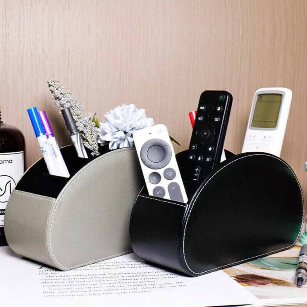TV Remote Control Holder Table Storage Box 5 Grid Desktop Tidy Organizer Case