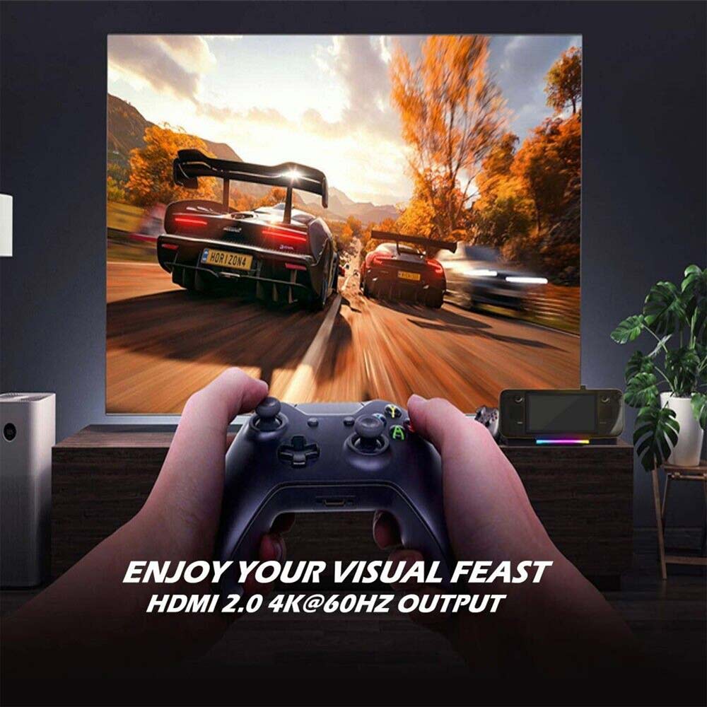 5in1For Steam Docking Station USB2.0 for Valve Steam Deck Charging with HDMI TV