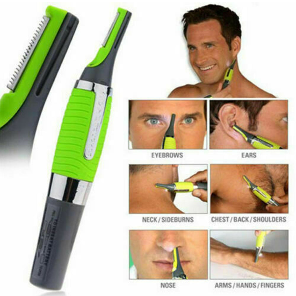 Unisex Eyebrows Hair Trimmer Groomer Nose Ear Neck Hair Razor Micro Built-in Light