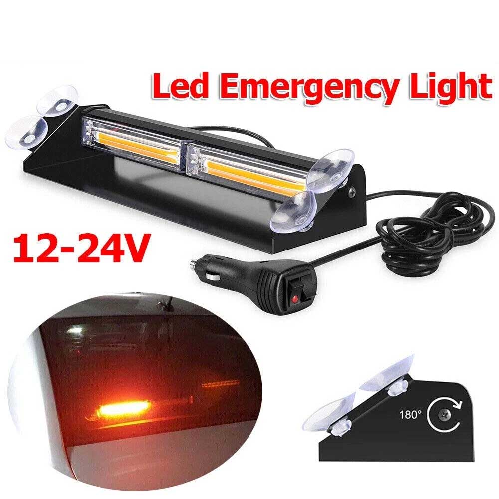 LED Warning Strobe Light Bar - 12V-24V Amber Flashing Roof Beacon for Recovery
